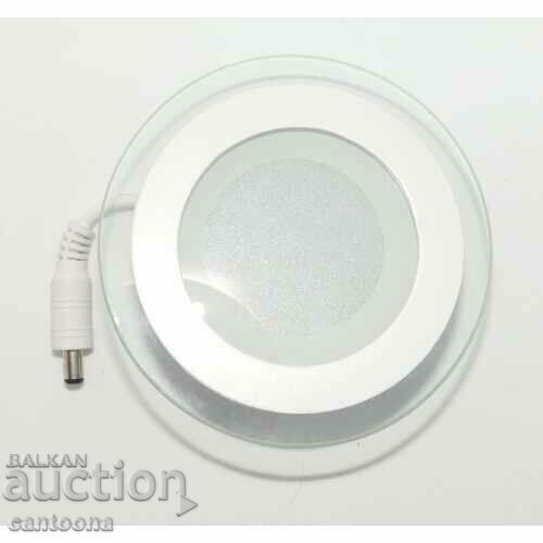 LED панел за вграждане стъкло - кръг, 18 W бяла светлина