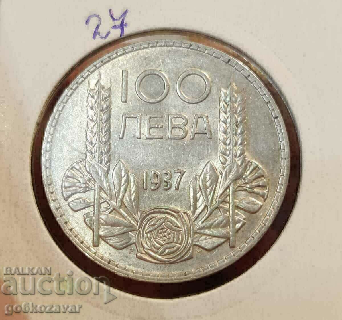 Bulgaria 100 BGN argint 1937. Frumoasă monedă pentru colecție!