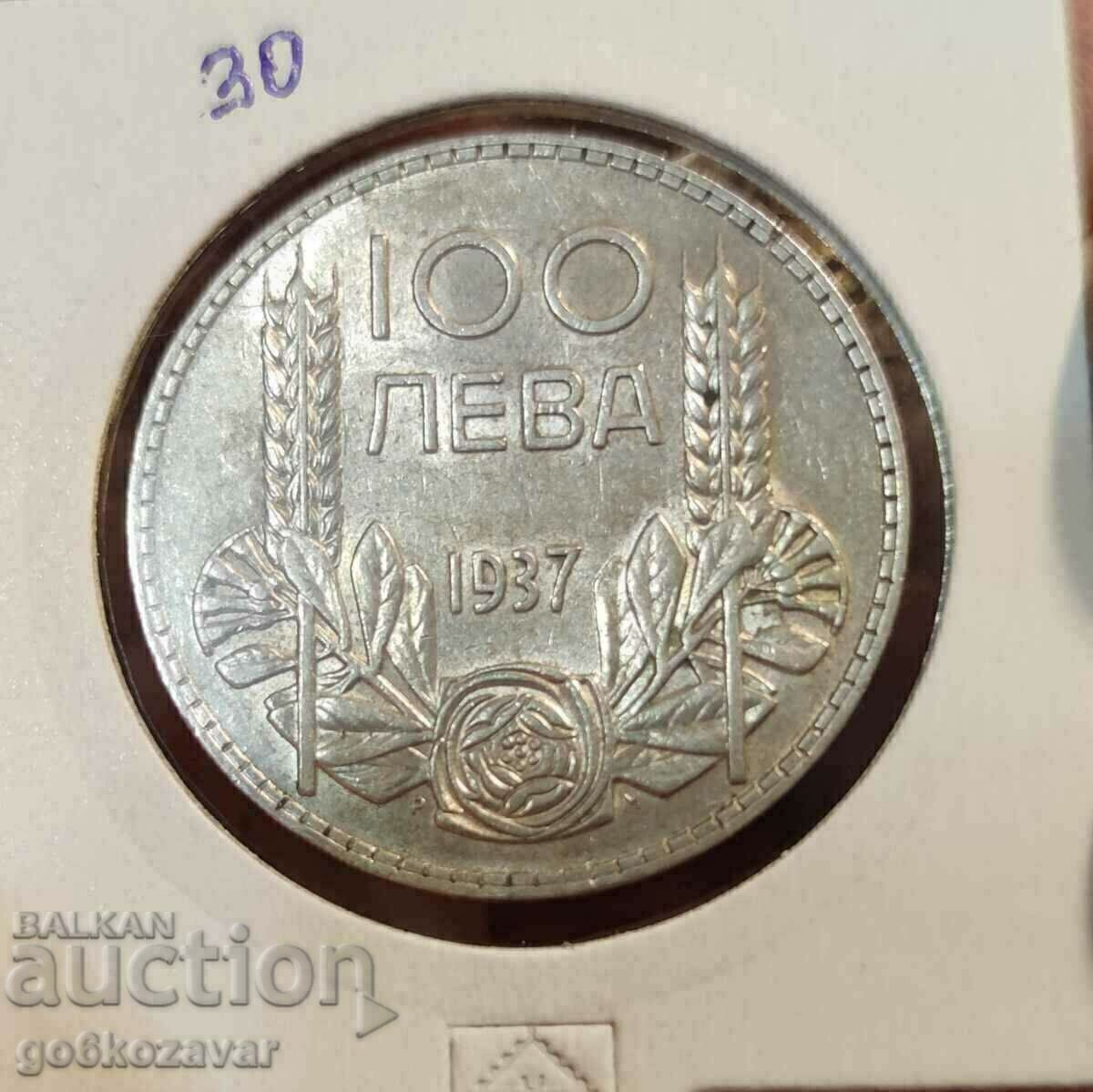 Bulgaria 100 BGN argint 1937. Frumoasă monedă pentru colecție!
