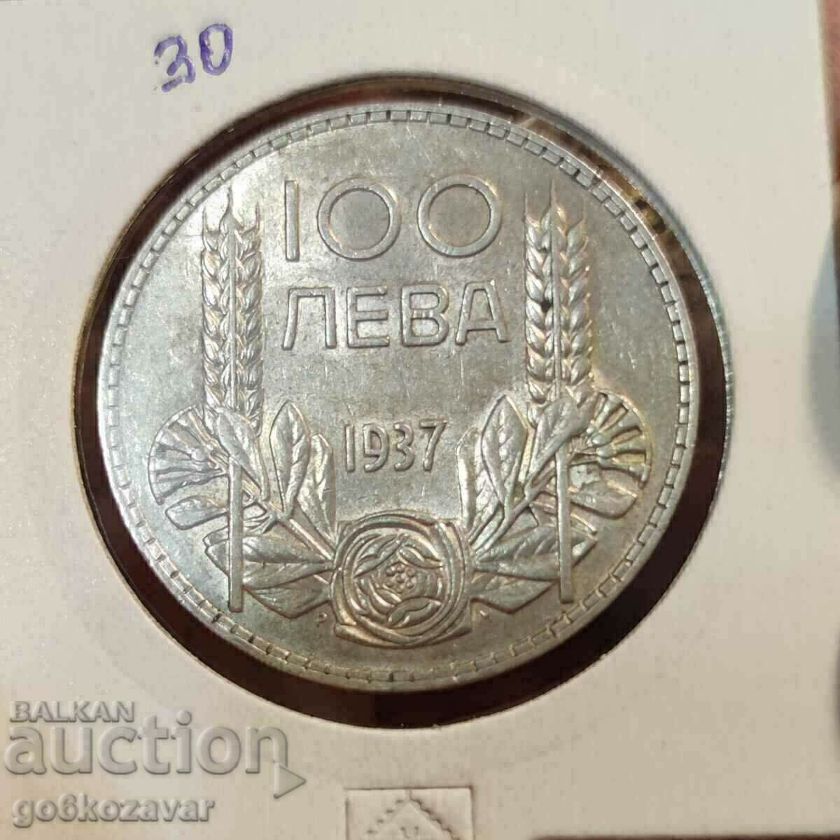 Bulgaria 100 BGN 1937 Silver. Nice coin for collection!