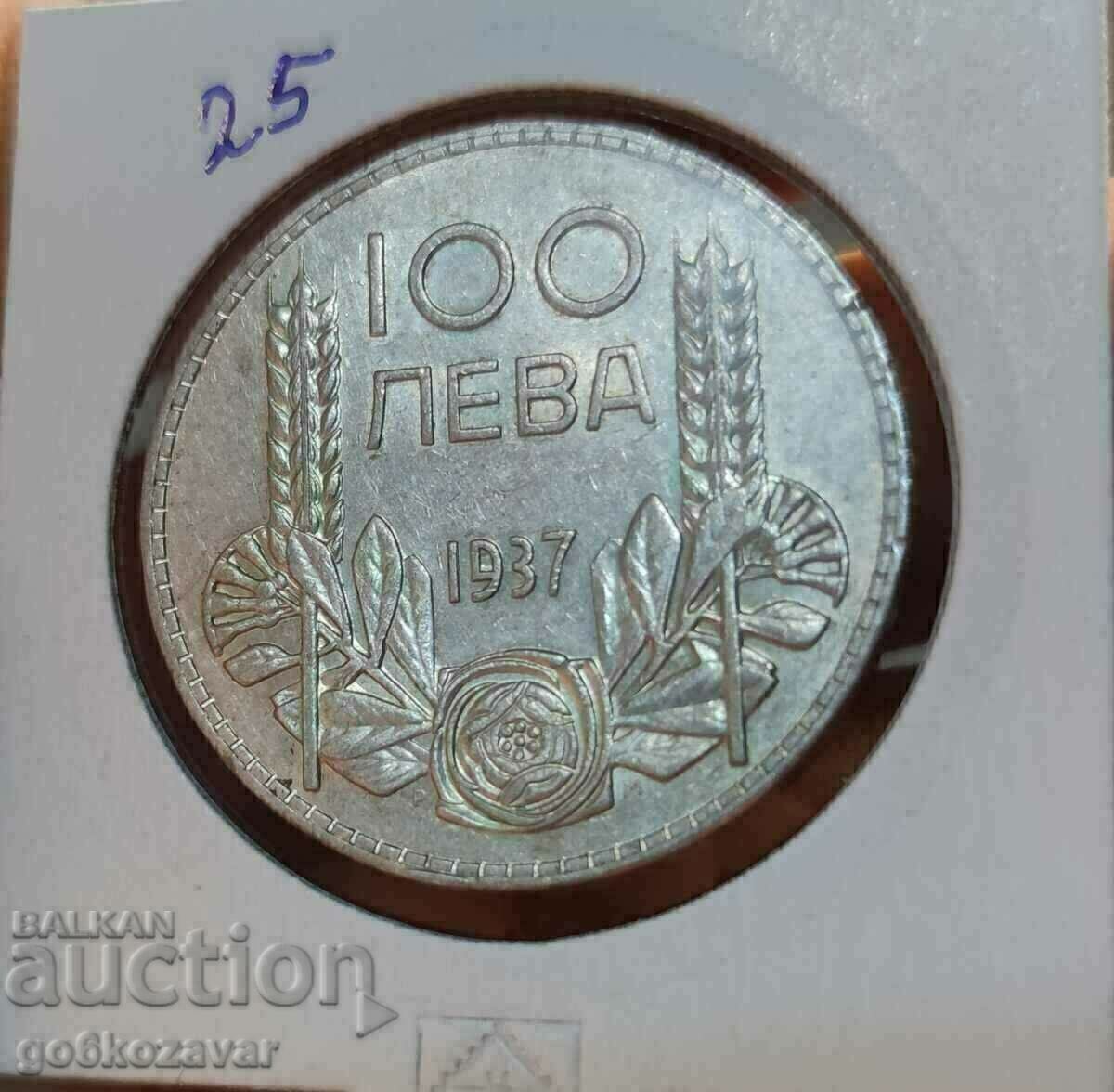 Bulgaria 100 BGN argint 1937. Frumoasă monedă pentru colecție!