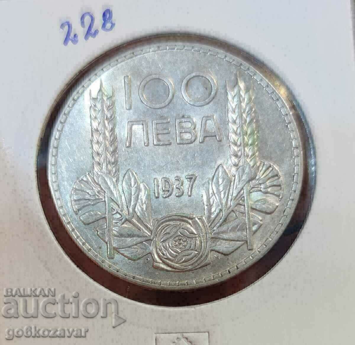 България 100лв 1937г Сребро.