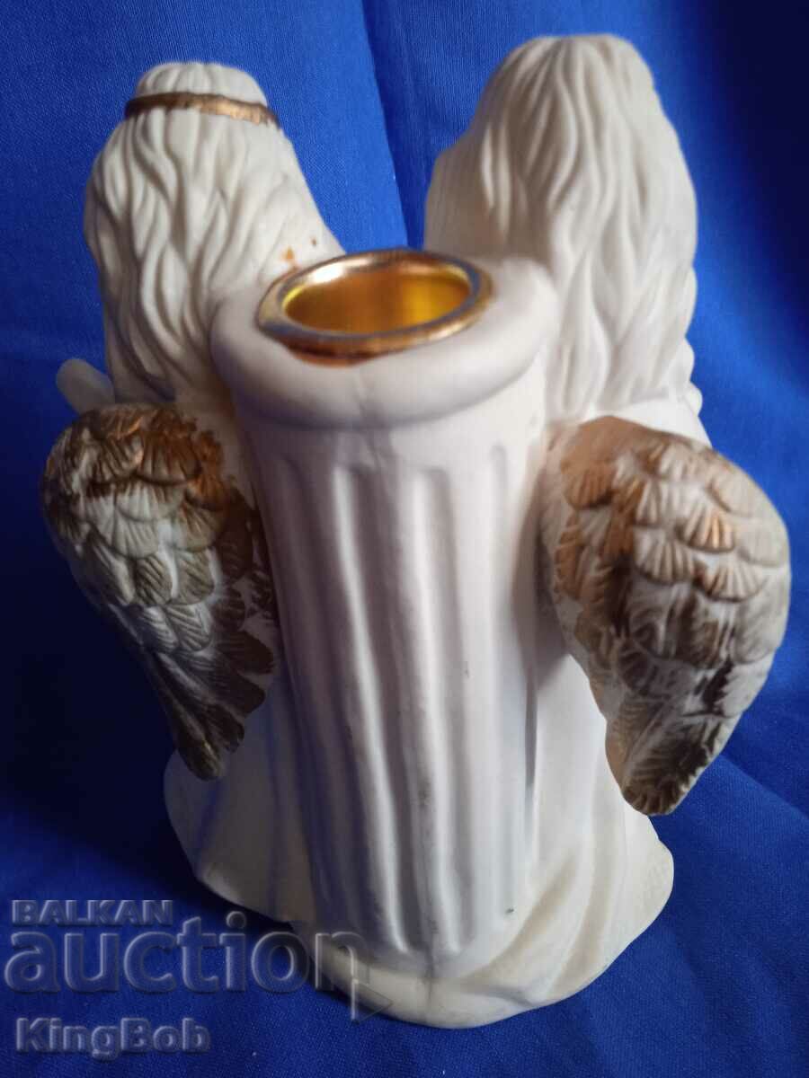 Auction EXCELLENT VINTAGE PORCELAIN CANDLE HOLDER "ANGELS" Auction EXCELLENT VINTAGE PORCELAIN CANDLE HOLDER "ANGELS"