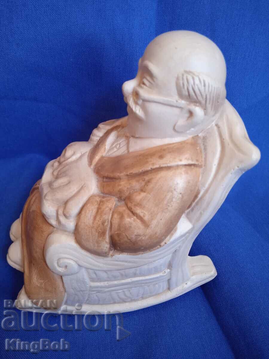 Delivery of EXCELLENT VINTAGE GRANDPA IN A ROCKING CHAIR FIGURE