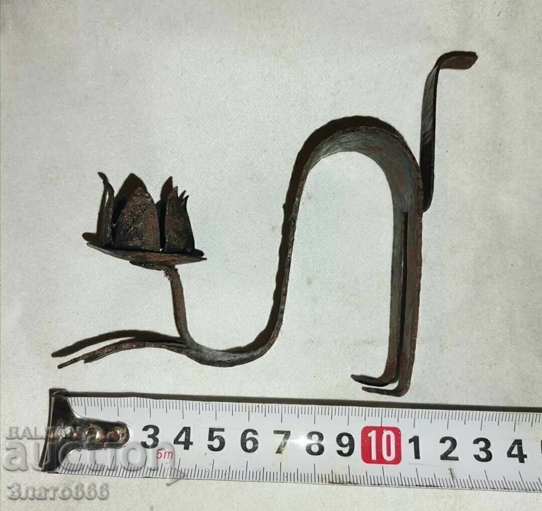 Old metal candlestick cat Old metal candlestick cat