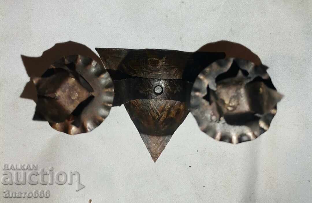 Auction Old metal candlestick - double Auction Old metal candlestick - double