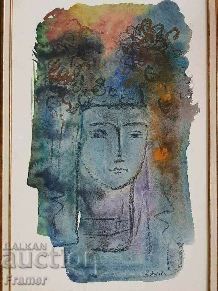 Златка Дъбова 1927-1997 Уникален АКВАРЕЛ Българка Лазарка 1 с цена 1600.00 лв. | € 818.07 Златка Дъбова 1927-1997 Уникален АКВАРЕЛ Българка Лазарка 1 с цена 1600.00 лв. | € 818.07