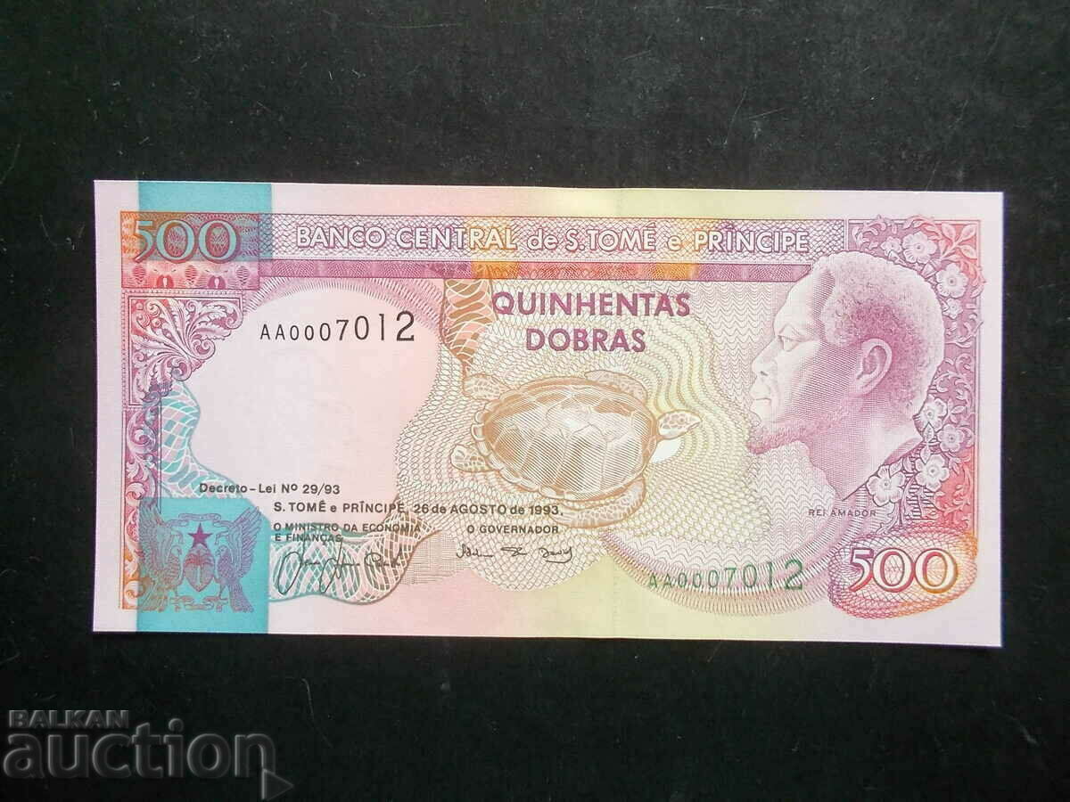 SAO TOME AND PRINCIPLES, 500 good, 1993, UNC