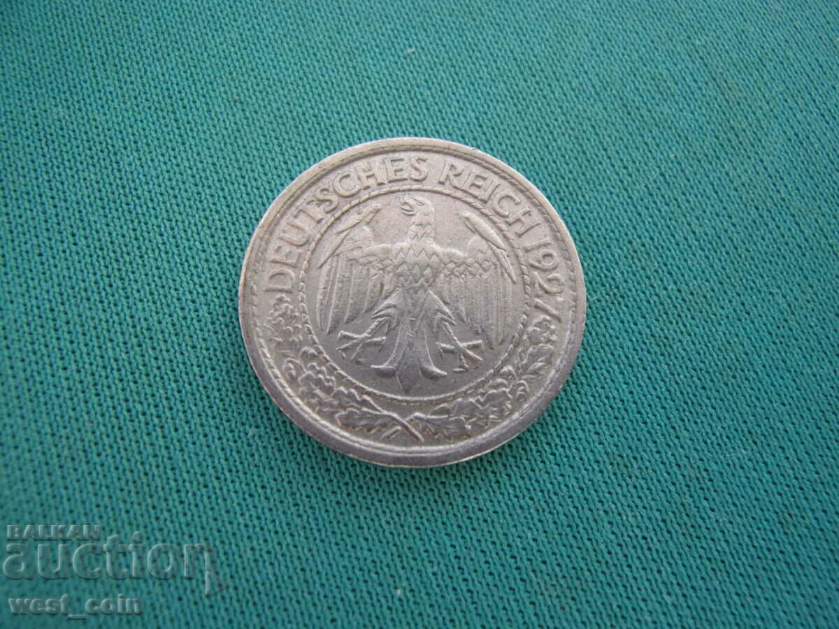 Weimar - Germany 50 Pfennig 1927 F with price € 7.67 | 15.00 BGN