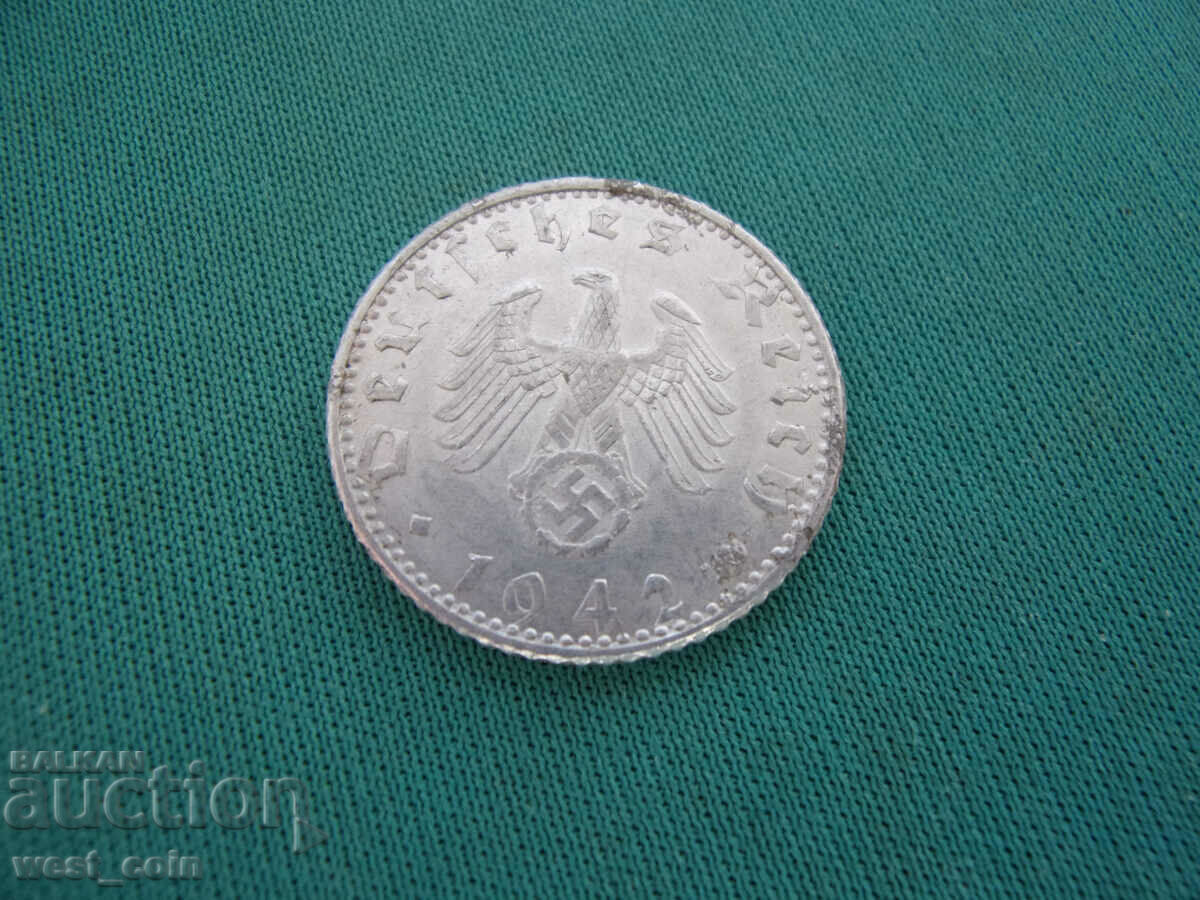 Germany III Paich 50 Pfennig 1942 D