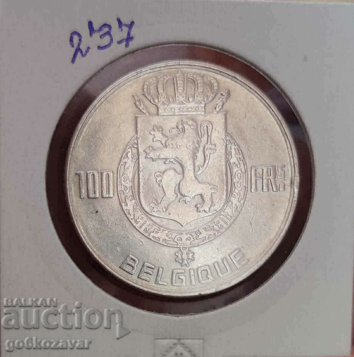 Belgium 100 Francs 1950 Silver!