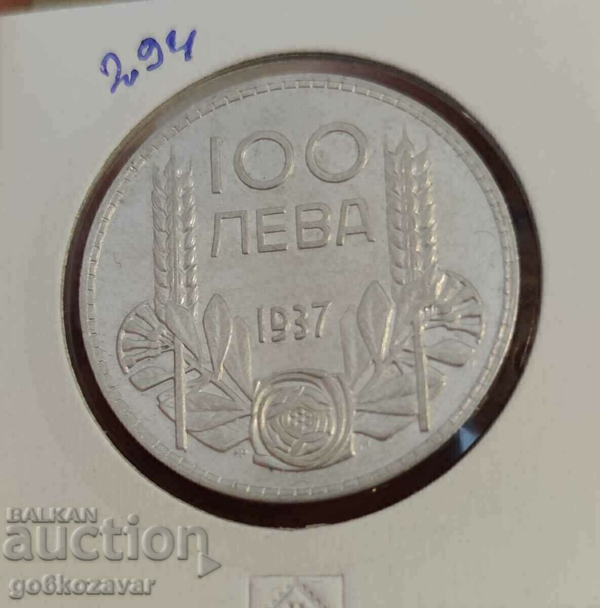 Bulgaria 100 BGN 1937 Silver. Nice coin for collection!