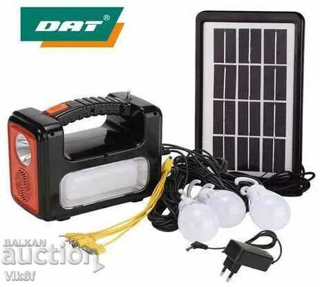 Solar kit Dat-At9011 B flashlight, radio, usd, sd card, with price 56.50 BGN | € 28.89 Solar kit Dat-At9011 B flashlight, radio, usd, sd card, with price 56.50 BGN | € 28.89
