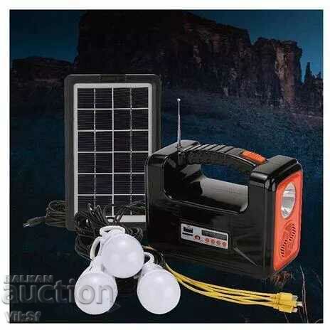 Solar kit Dat-At9011 B flashlight, radio, usd, sd card,