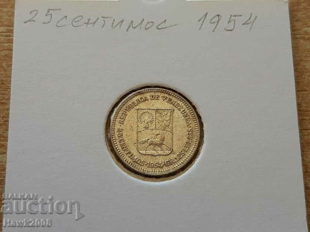 25 centimos 1954 VENEZUELA silver coin EXCELLENT condition with price 45.00 BGN | € 23.01 25 centimos 1954 VENEZUELA silver coin EXCELLENT condition with price 45.00 BGN | € 23.01