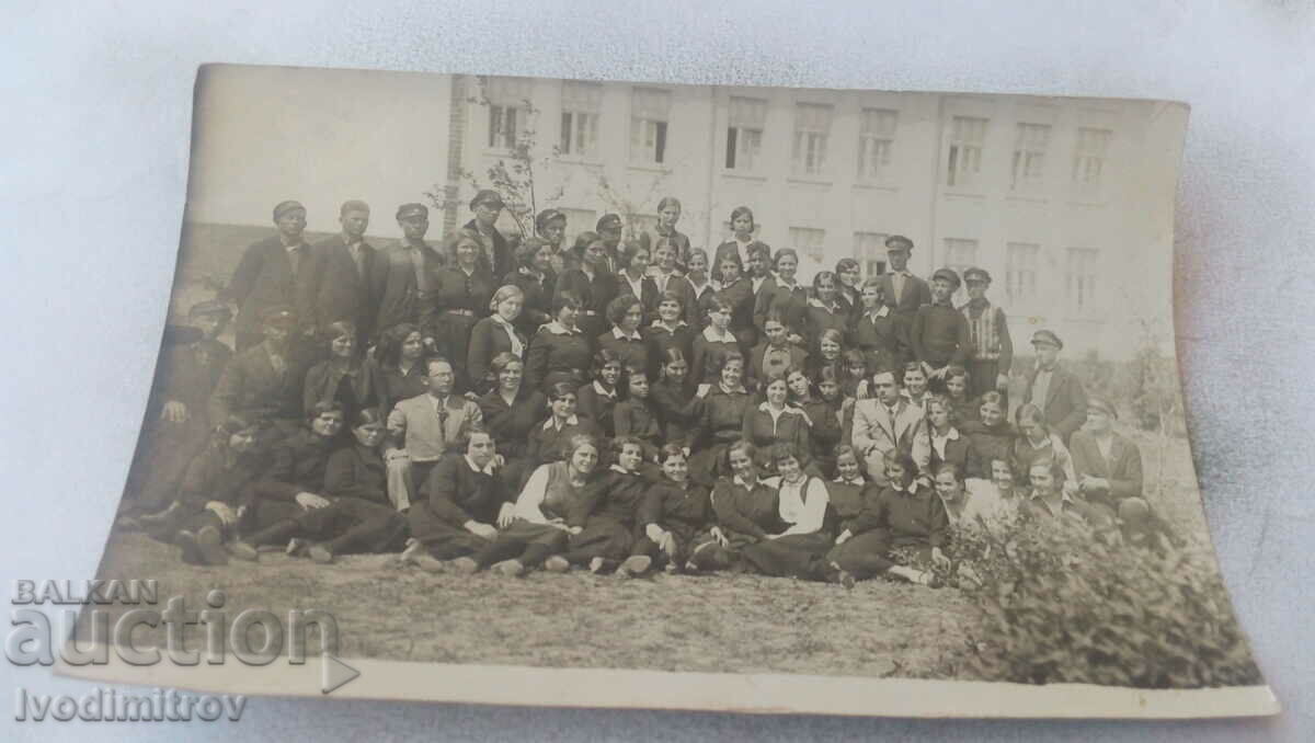 Photo Sofia Students with their teachers in the courtyard of the high school