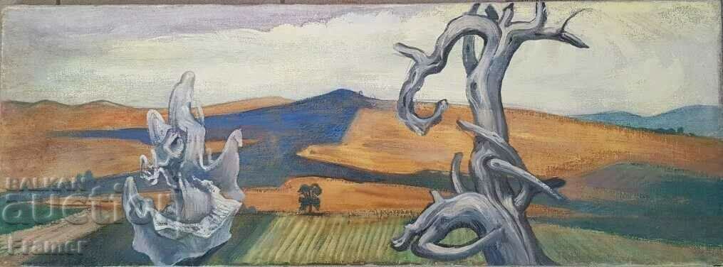 GEORGI PENCHEV 1924 - 2014 Unique Landscape Surrealism oil