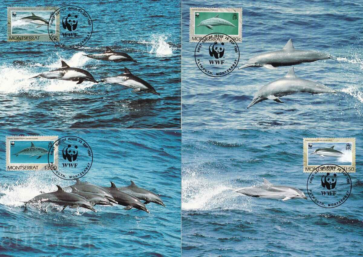 WWF Карта максимум КМ Монсерат 1990 Делфини