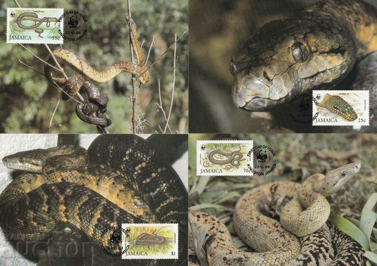WWF Map max KM Jamaica 1984 Rare Snakes