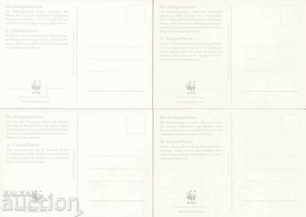 WWF Map maximum KM St. Vincent 1989 birds with price 3.99 BGN | € 2.04