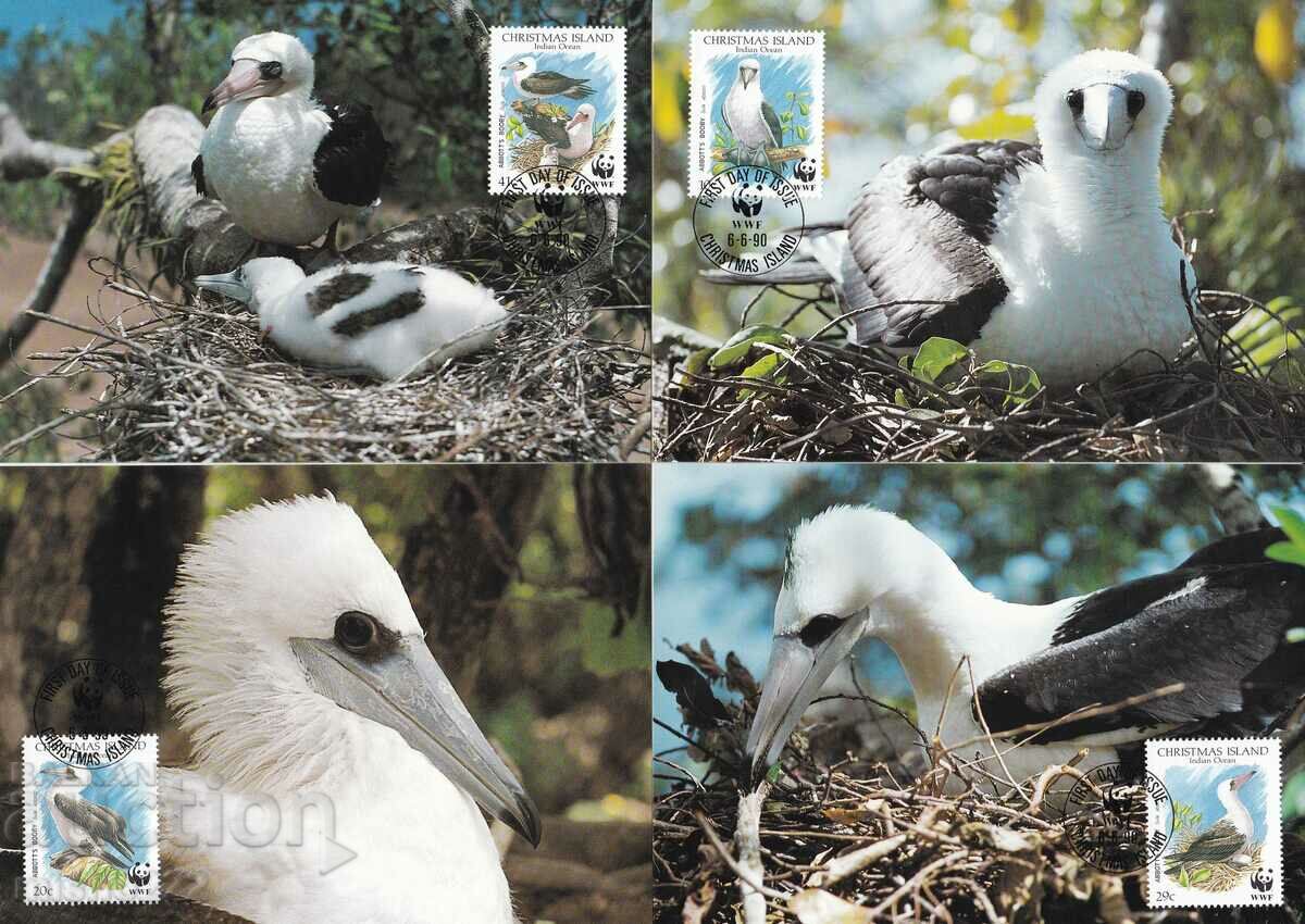 WWF Карта максимум КМ Christmas Island 1990 Птици