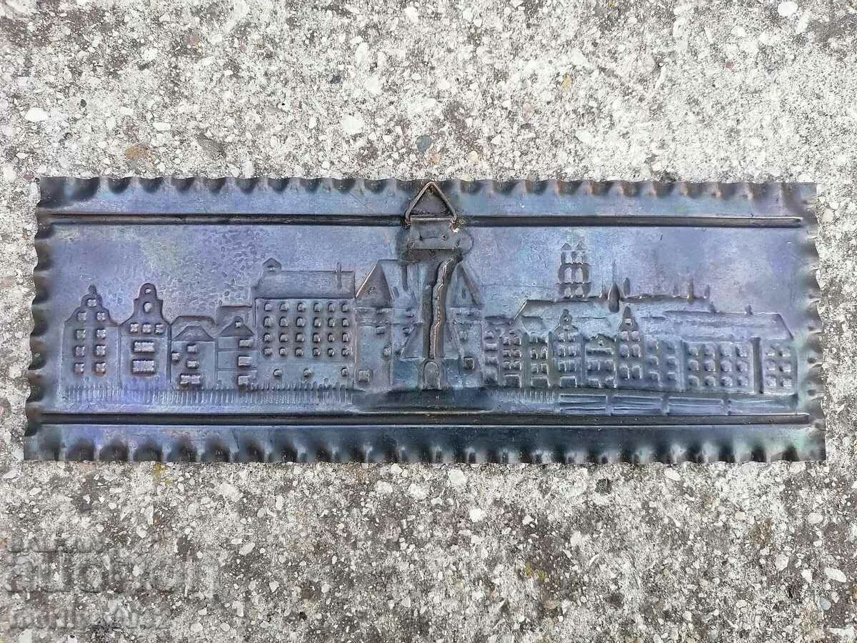 Copper hammered wall panel Old Prague 22/8 cm with price 39.00 BGN | € 19.94 Copper hammered wall panel Old Prague 22/8 cm with price 39.00 BGN | € 19.94