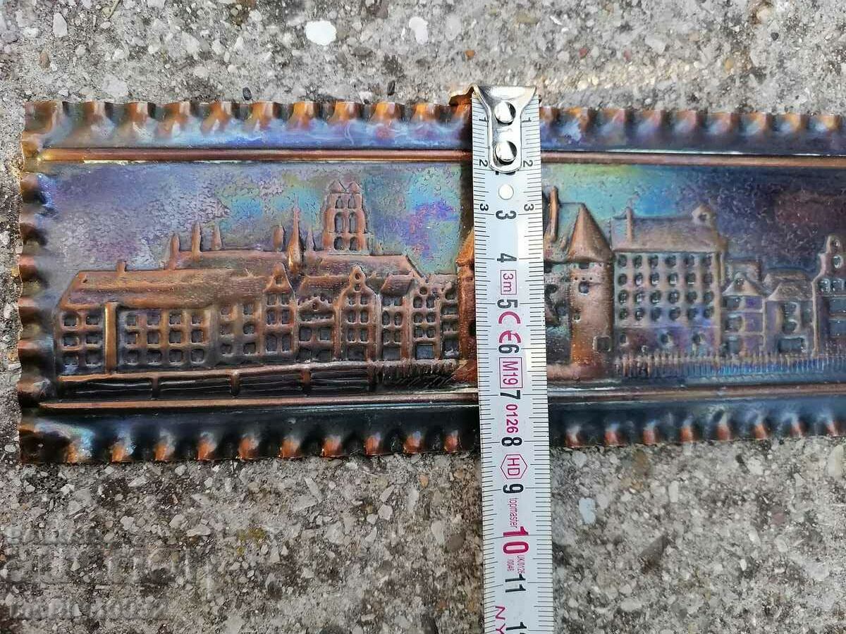 Delivery of Copper hammered wall panel Old Prague 22/8 cm Delivery of Copper hammered wall panel Old Prague 22/8 cm