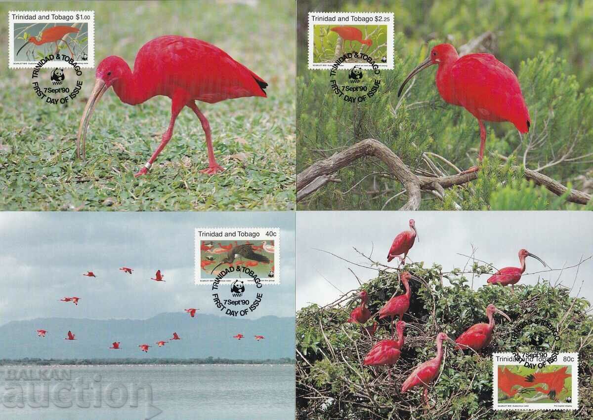 Harta WWF maxim KM Trinidad și Tobago 1990 Păsări