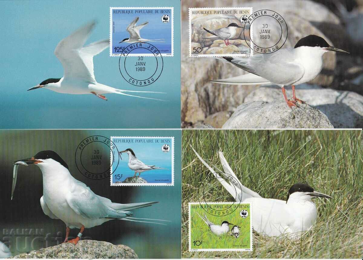 Χάρτης WWF μέγιστο KM Benin 1989 Birds