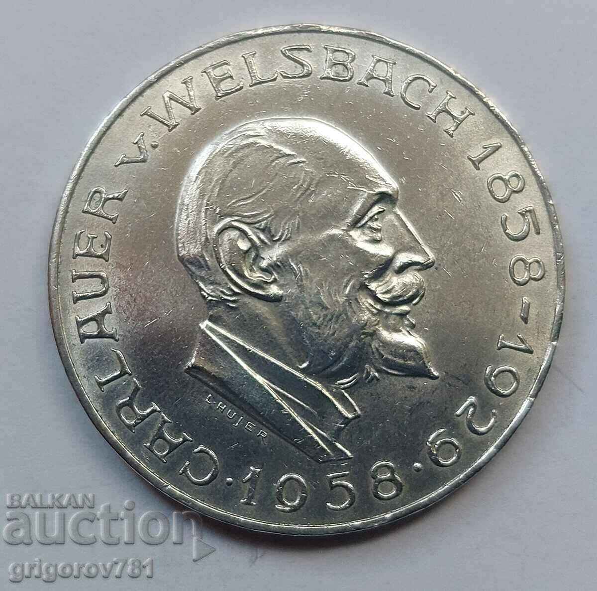 25 Shillings Silver Austria 1958 - Silver Coin #10