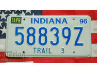 US License Plate INDIANA 1996