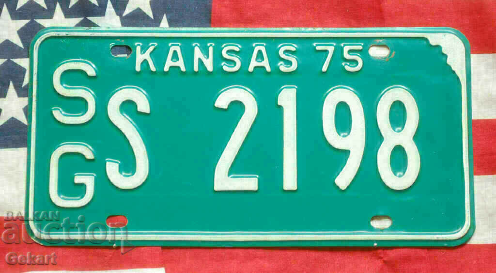 Placă de înmatriculare SUA KANSAS 1975