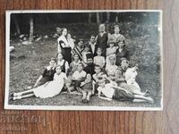 Old photo Kingdom of Bulgaria - Children, pop - priest