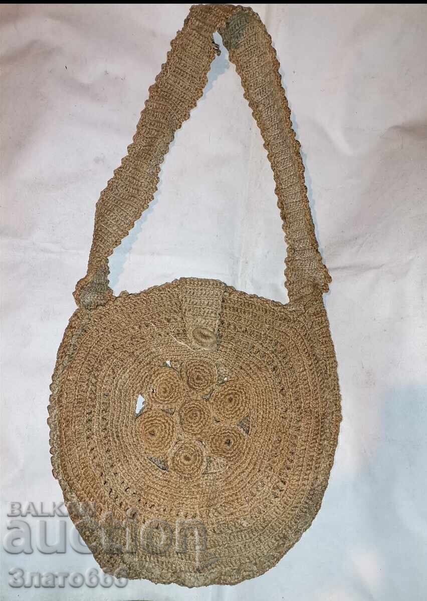 Old woven hemp bag Old woven hemp bag