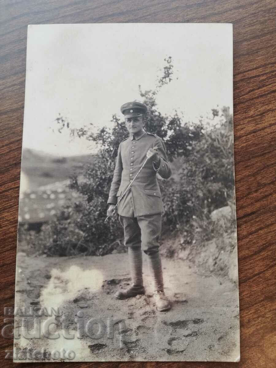 Стара снимка Царство България - Немски войник