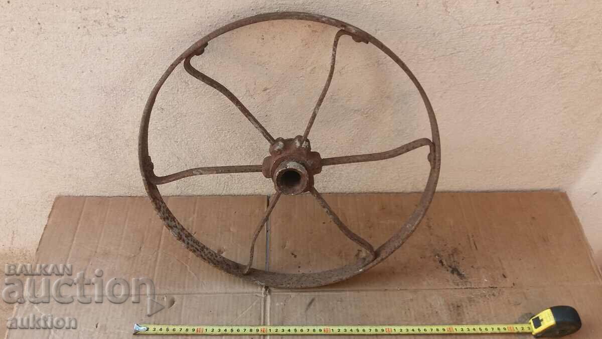Auction SOLID METAL WHEEL OF PHAETON, WAGON, BICYCLE Auction SOLID METAL WHEEL OF PHAETON, WAGON, BICYCLE