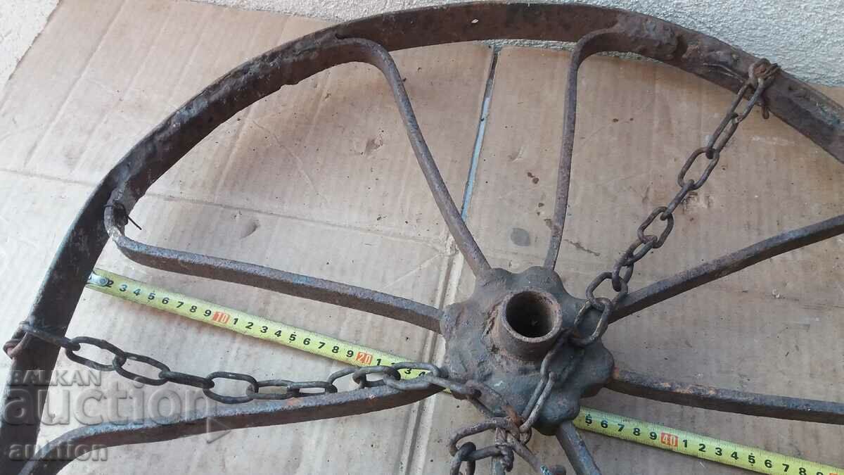 SOLID FORGED WAGON WHEEL PHAETON CHANDELIER HUGE - 5