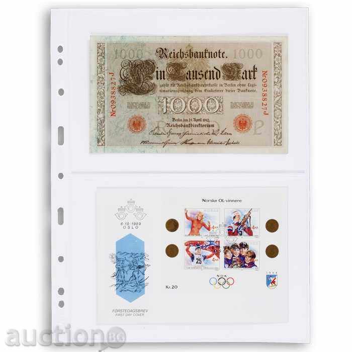 Fișe de bancnote pentru albume de la sistemul Grande C2 transparent