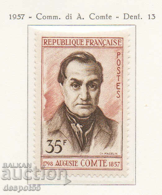 1957. France. A. Comte (1798-1957), philosopher.