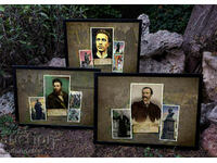 3 portraits of Levski, Botev and Rakovski in frames 21x30 cm