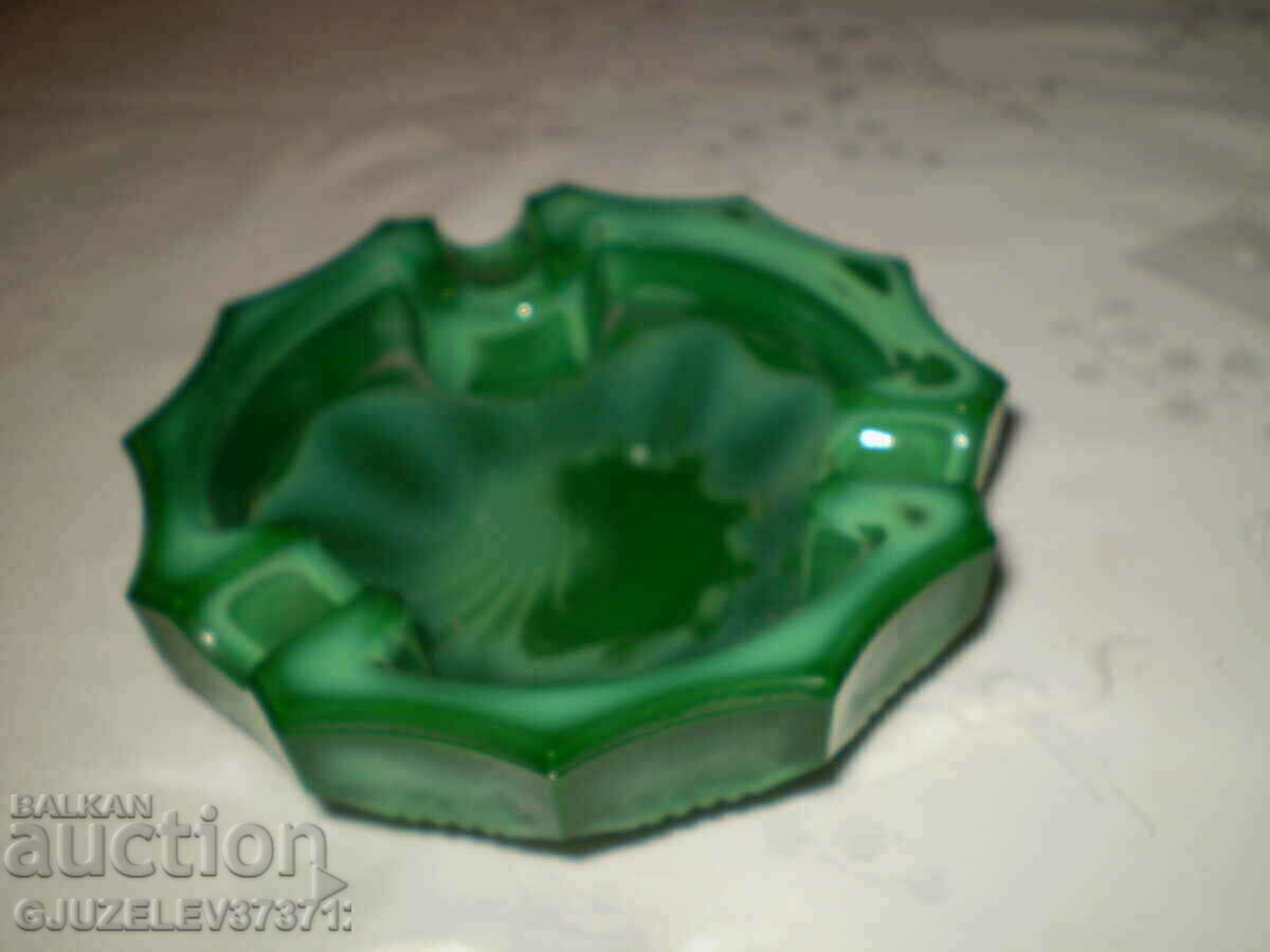 Art deco ashtray Bohemia 1930 in malachite glass with price 129.00 BGN | € 65.96