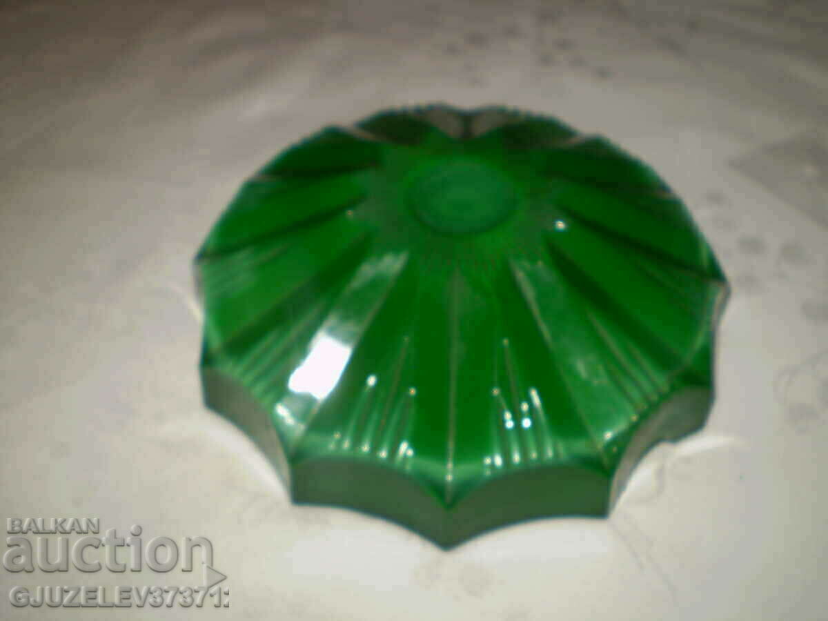 Auction  Art deco ashtray Bohemia 1930 in malachite glass