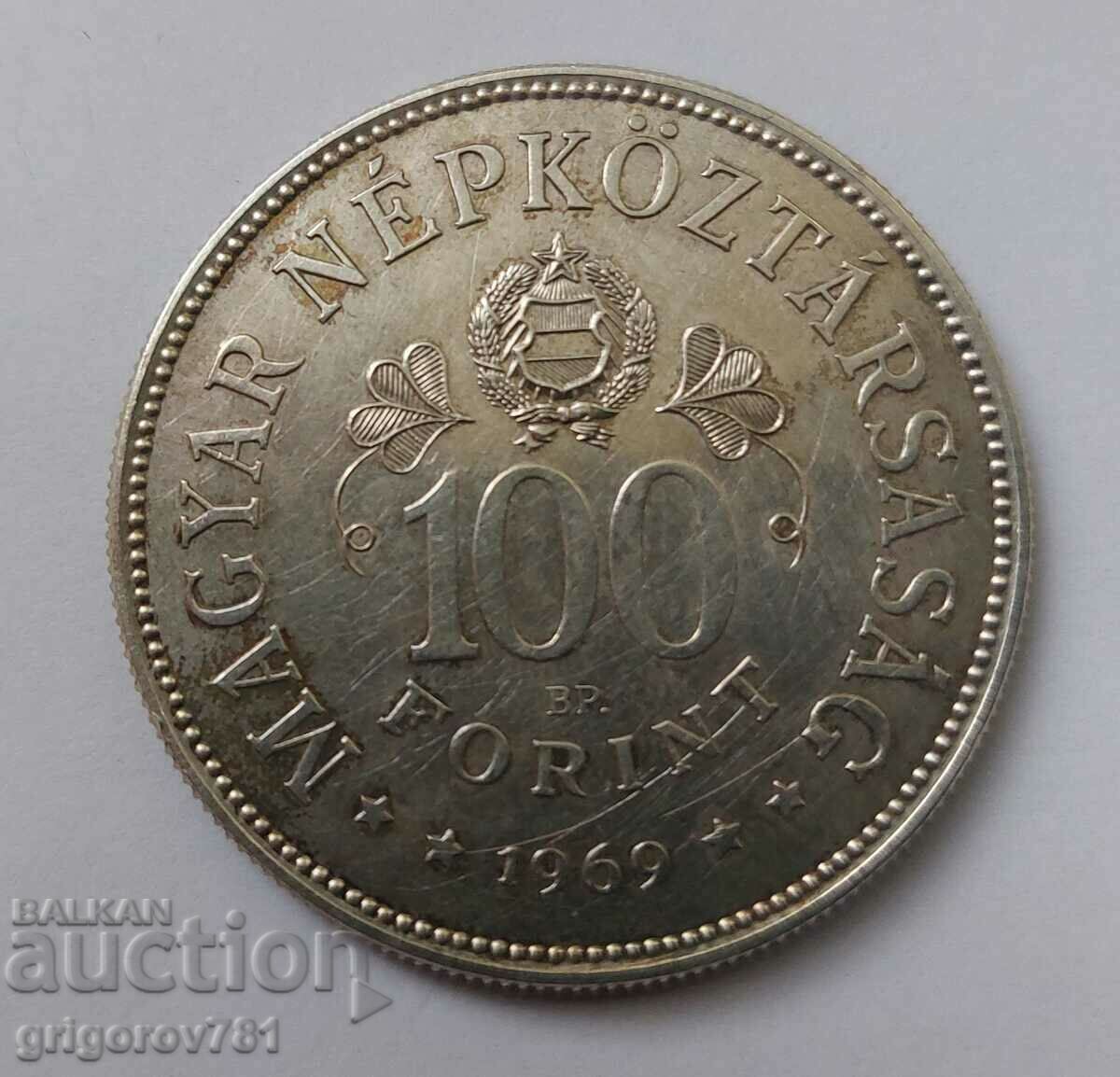 100 forinți argint Ungaria 1969 - monedă de argint