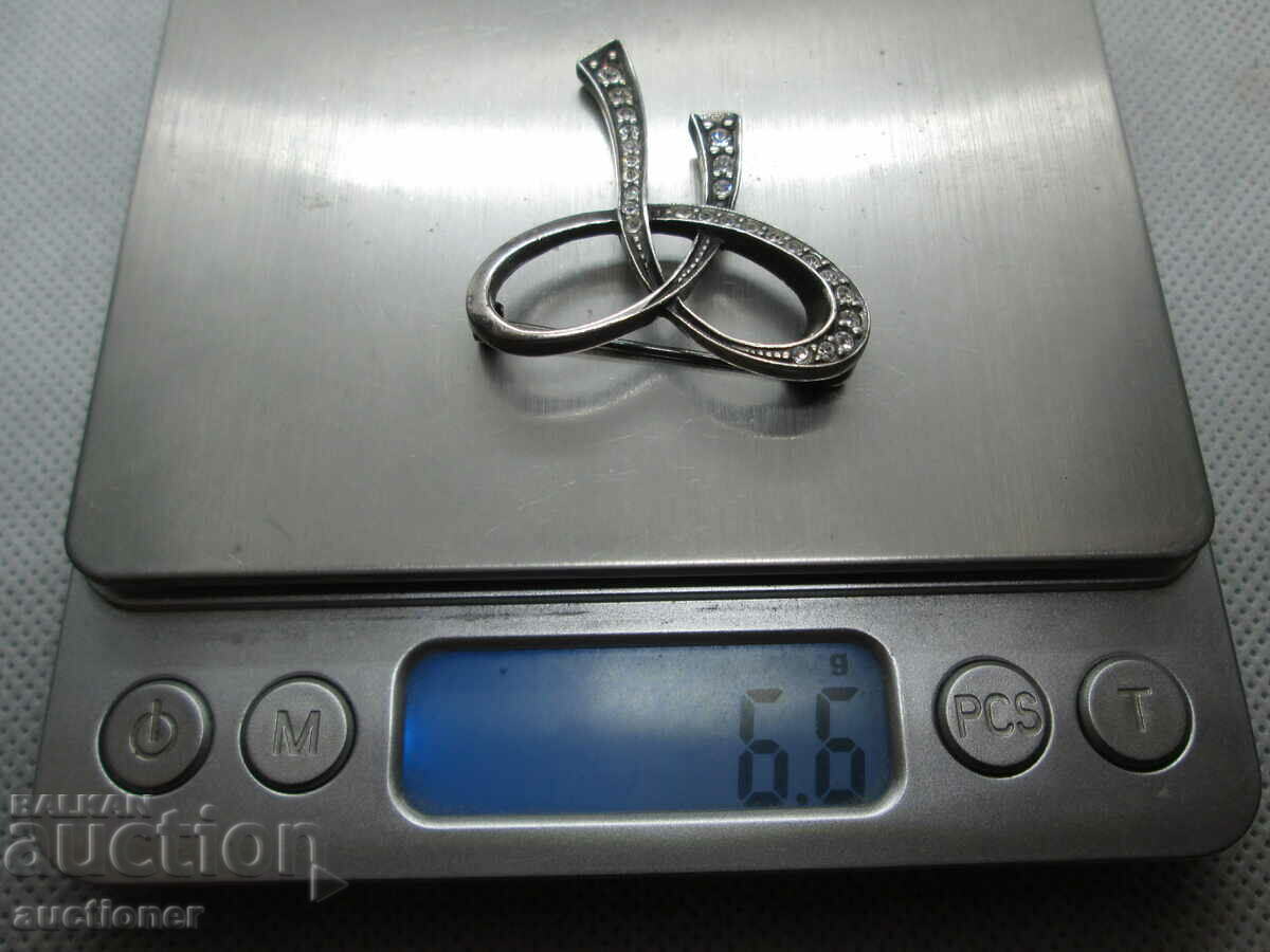 BROȘĂ DE MARCAZIT ARGINTIU ANTICH - 6