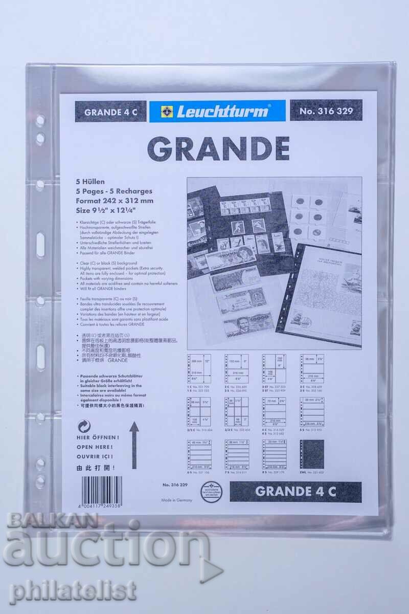 Grande-4C transparent sheets - four banknotes 216x72 mm with price 16.00 BGN | € 8.18