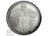 1 oz argint NOU Gorilla Republica Congo 2022