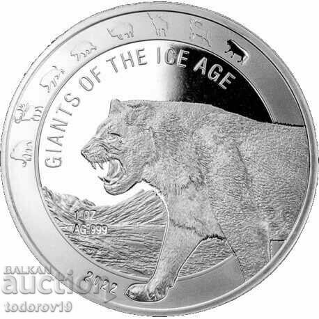 1 oz Сребро Гиганти Ледена Епоха - Пещерен лъв 2022