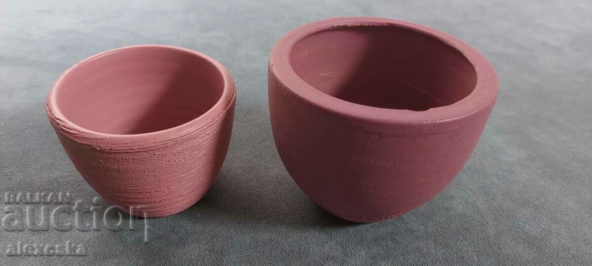 Set of ceramic candle holders
