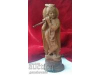 Statuie Krishna/ sculptură în lemn