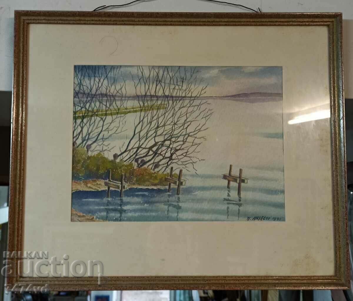 СТАР АВТОРСКИ АКВАРЕЛ 1941 ГОД.